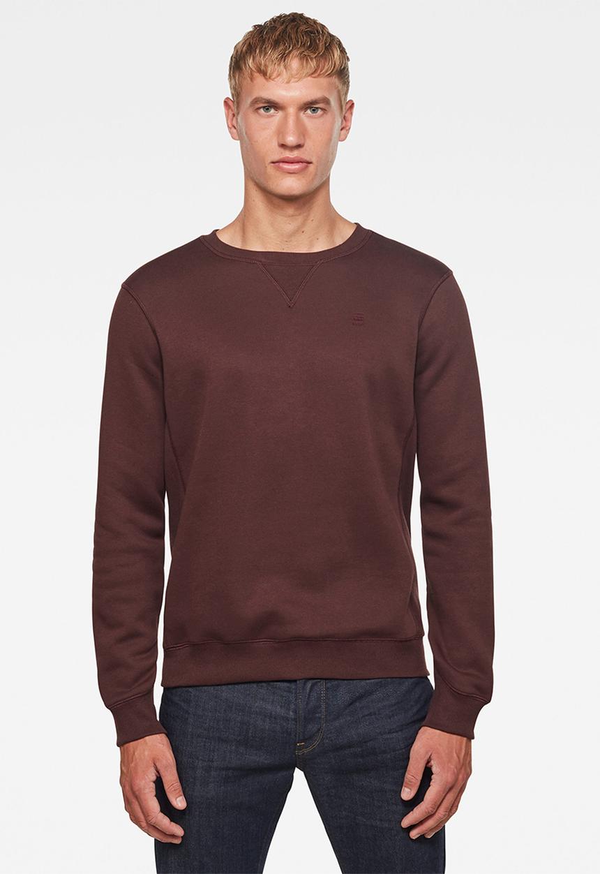 G-STAR - Premium core r long sleeve sweat - burgundy 