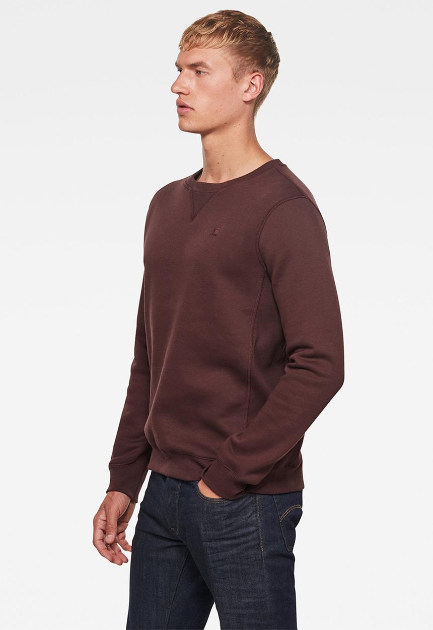G-STAR - Premium core r long sleeve sweat - burgundy 