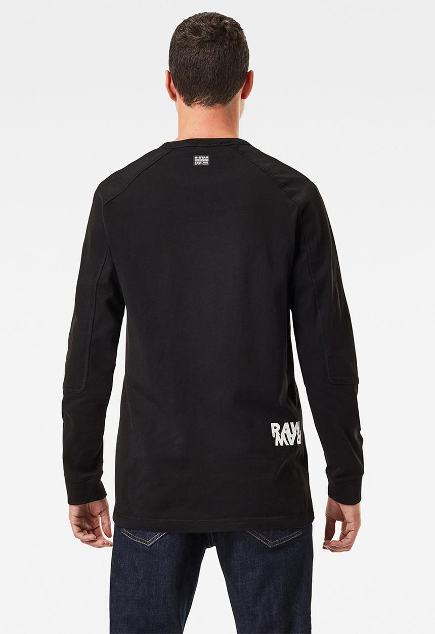 G-STAR - Multi logo+ korpaz r long sleeve  - black