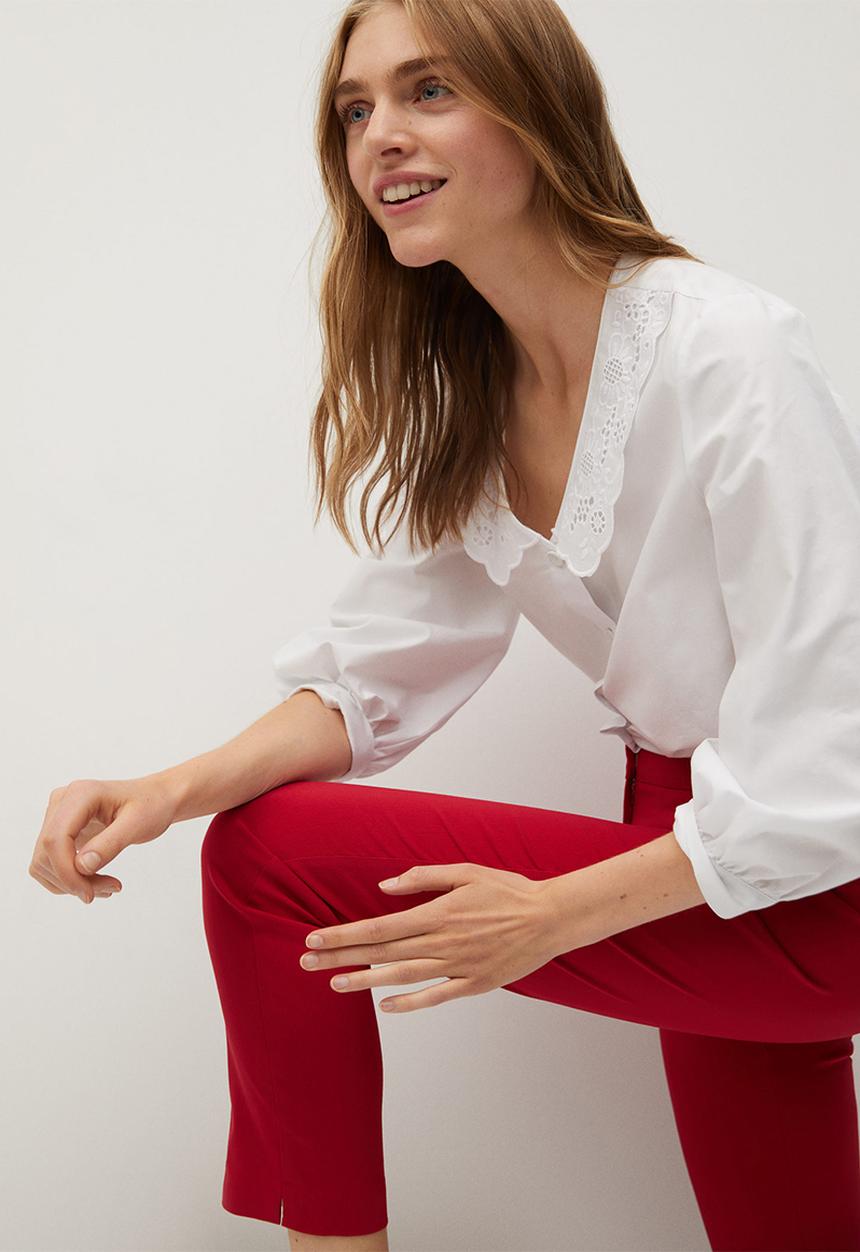MANGO - Trousers cola - red