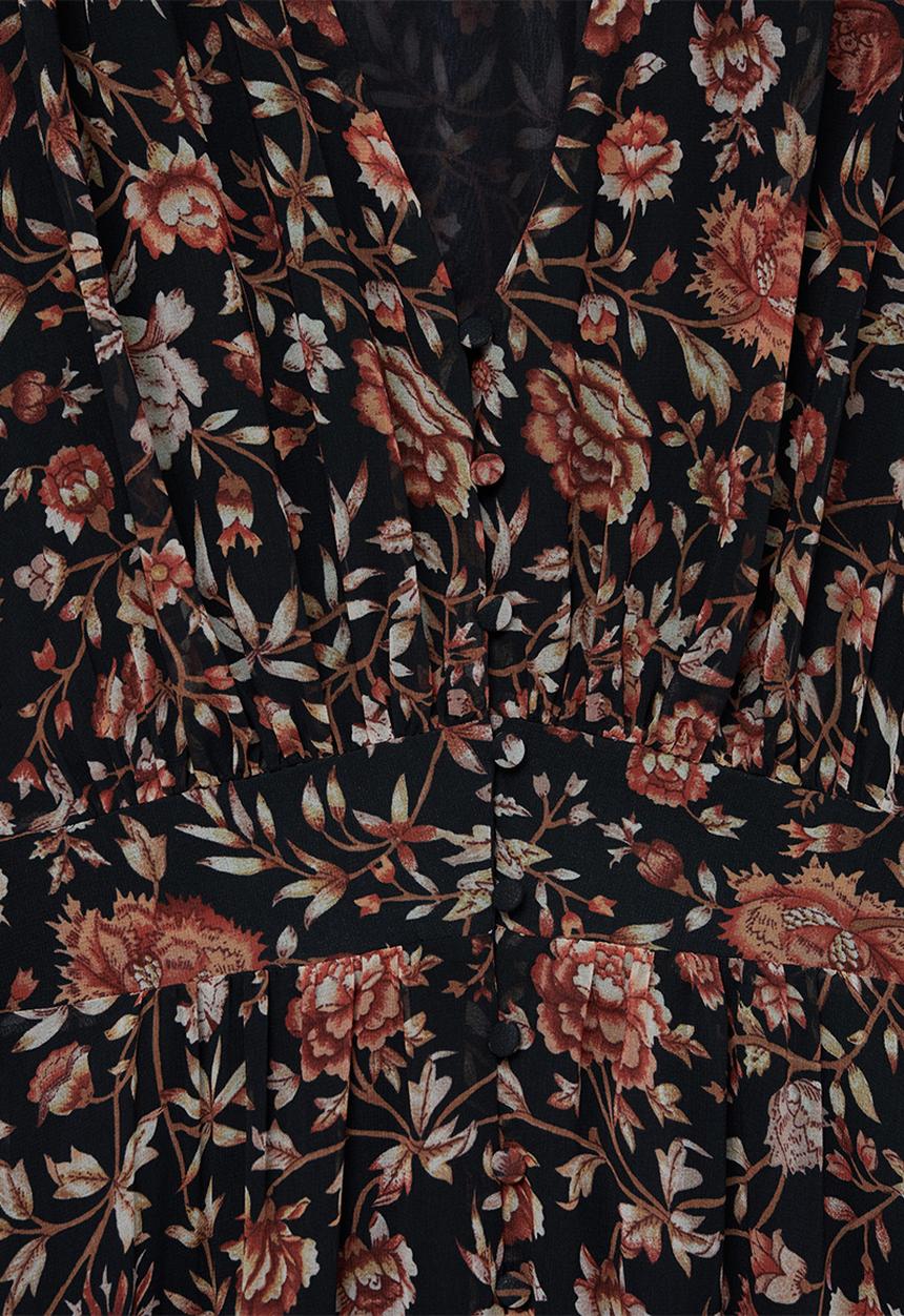 MANGO - Dress winter - black & floral