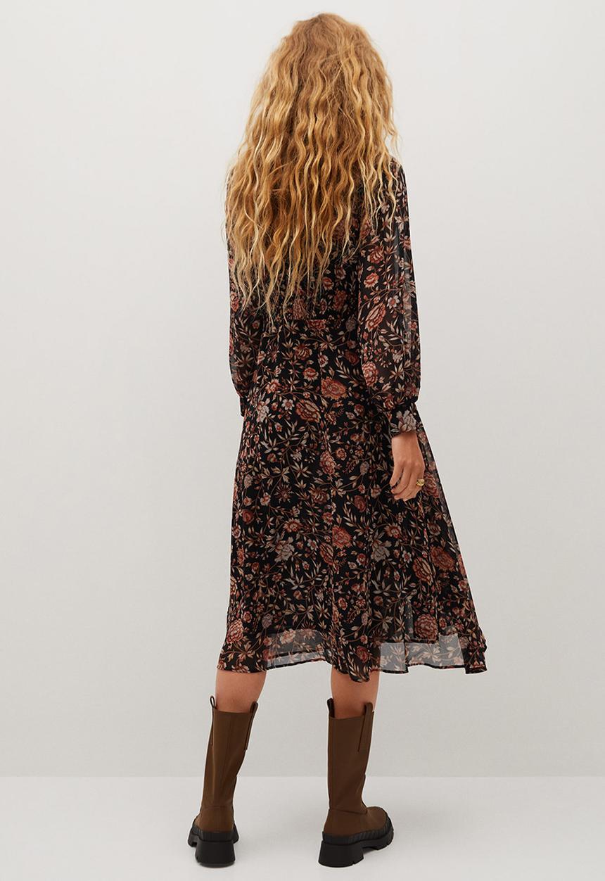 MANGO - Dress winter - black & floral