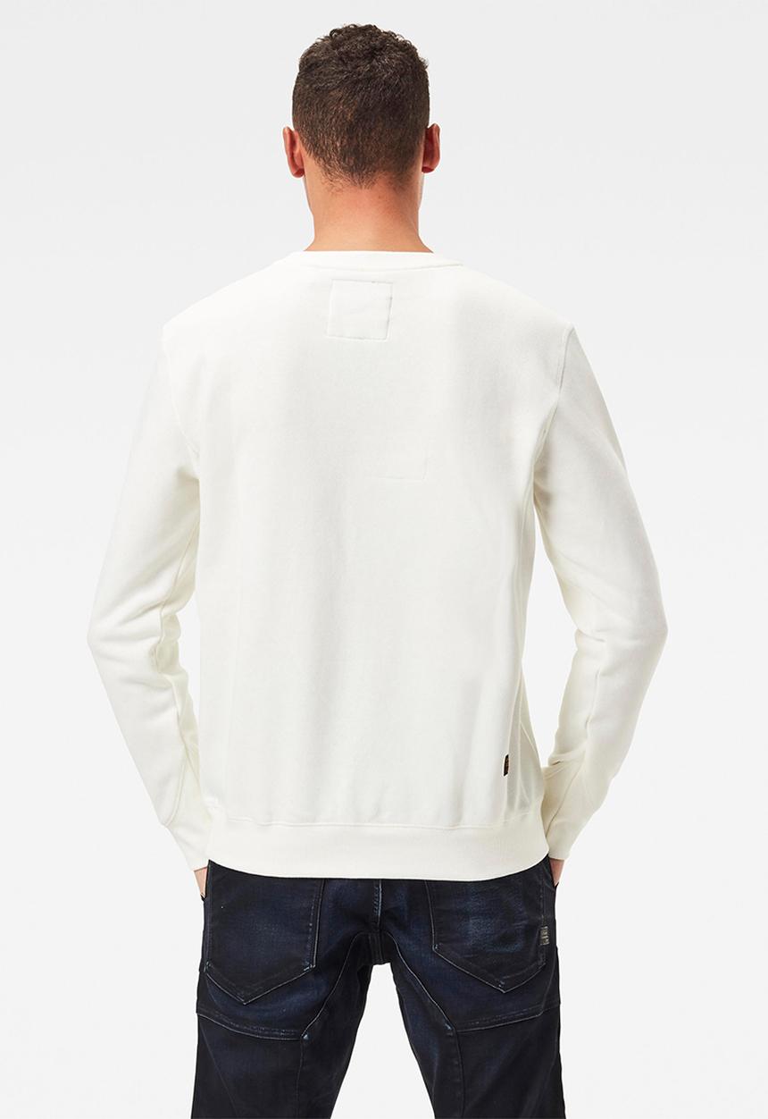 G-STAR - Premium core r long sleeve sweat - milk 
