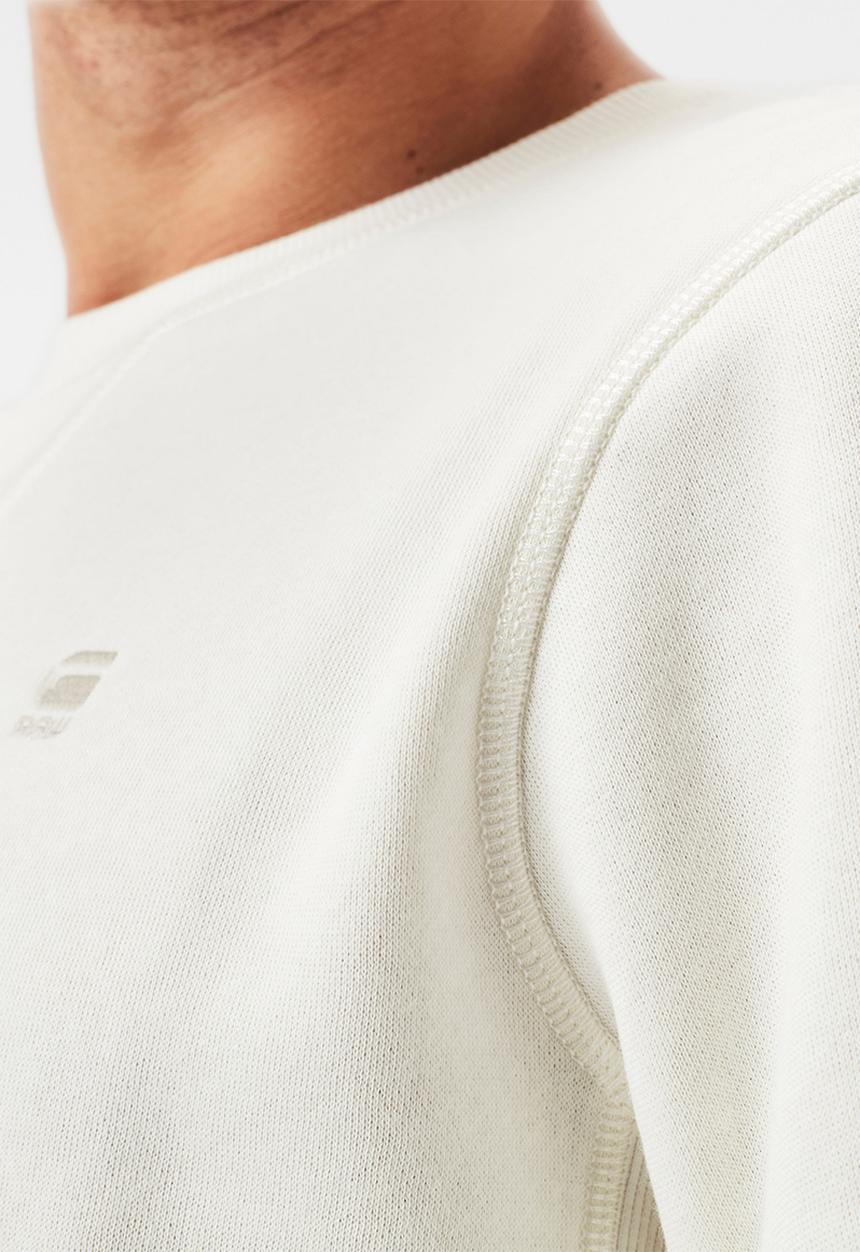 G-STAR - Premium core r long sleeve sweat - milk 