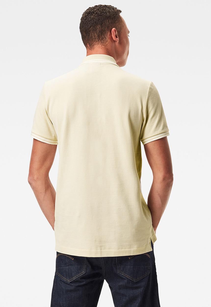 G-STAR - Dunda slim stripe short sleeve polo - milk