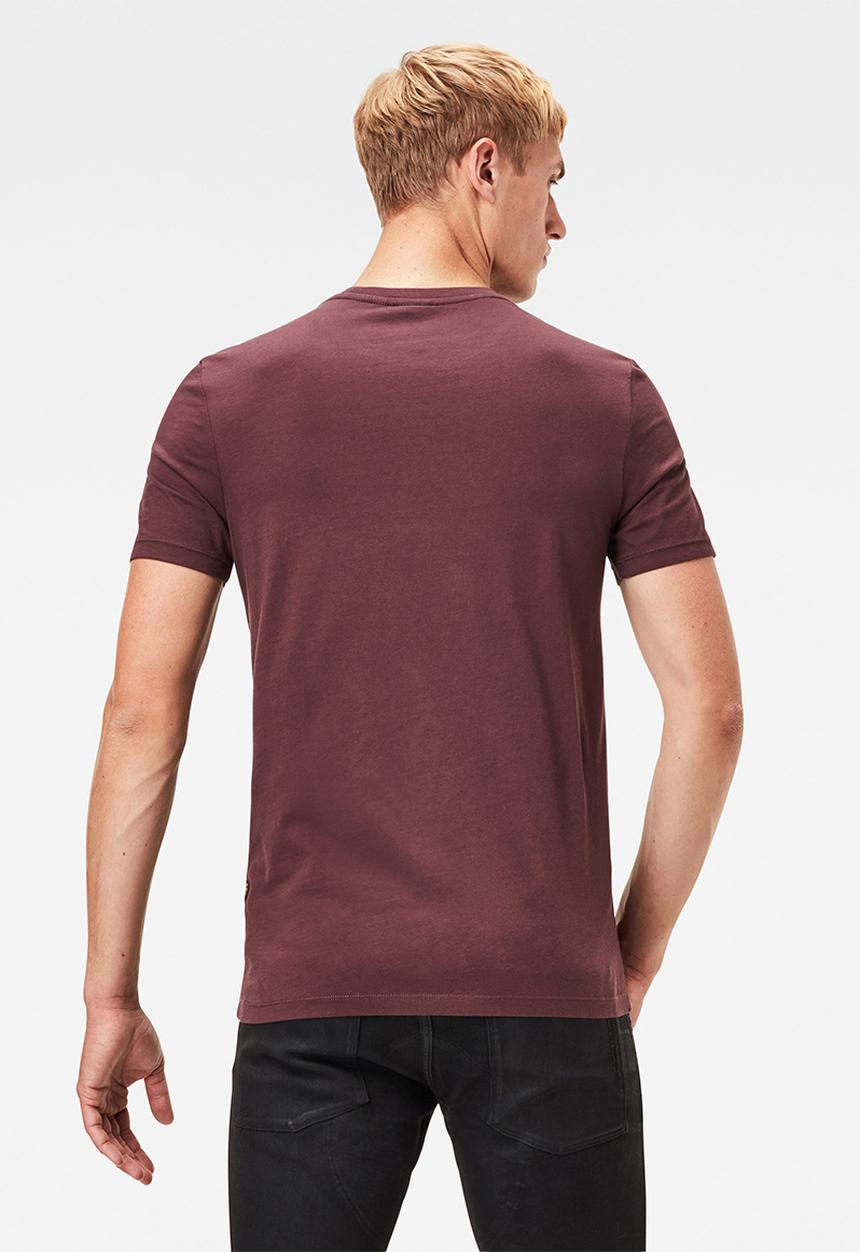 G-STAR - Text gr slim r short sleeve tee - burgundy 