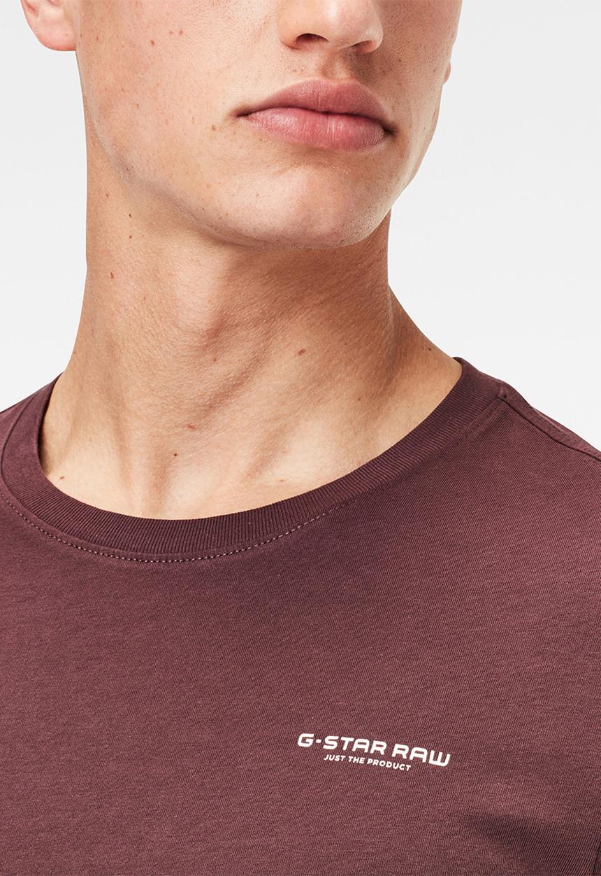 G-STAR - Text gr slim r short sleeve tee - burgundy 