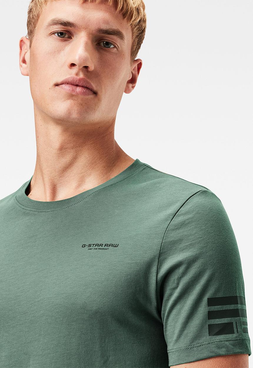 G-STAR - Text gr slim r t short sleeve tee - teal