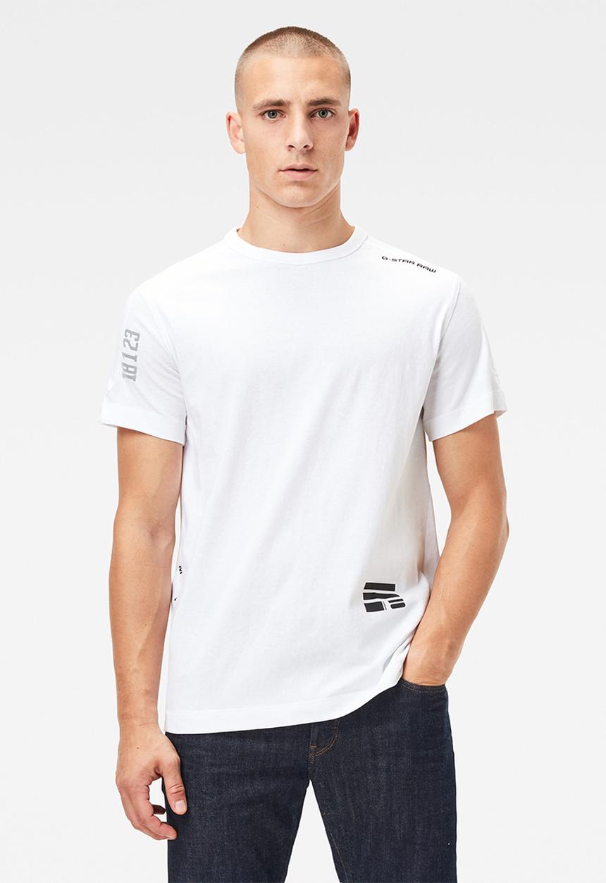 G-STAR - Multi logo+ korpaz r short sleeve tee - white