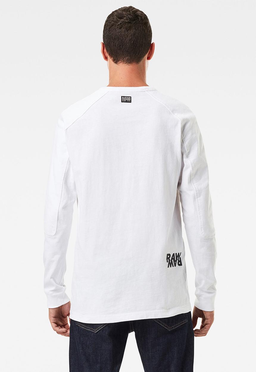 G-STAR - Multi logo+ korpaz r long sleeve tee - white