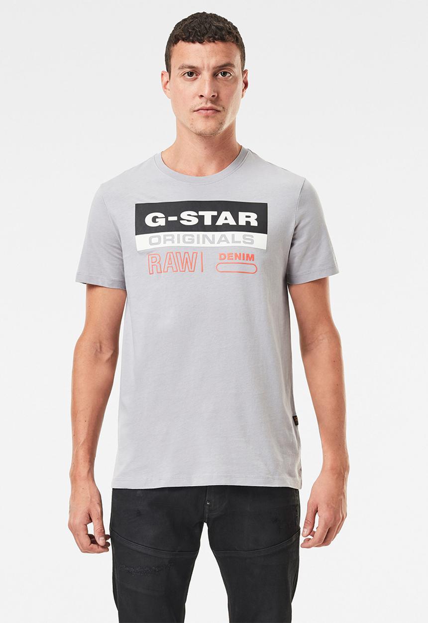 G-STAR - Originals label logo slim r short sleeve tee - grey