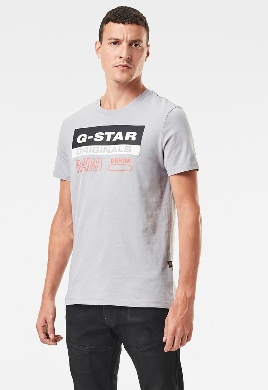 G-STAR - Originals label logo slim r short sleeve tee - grey