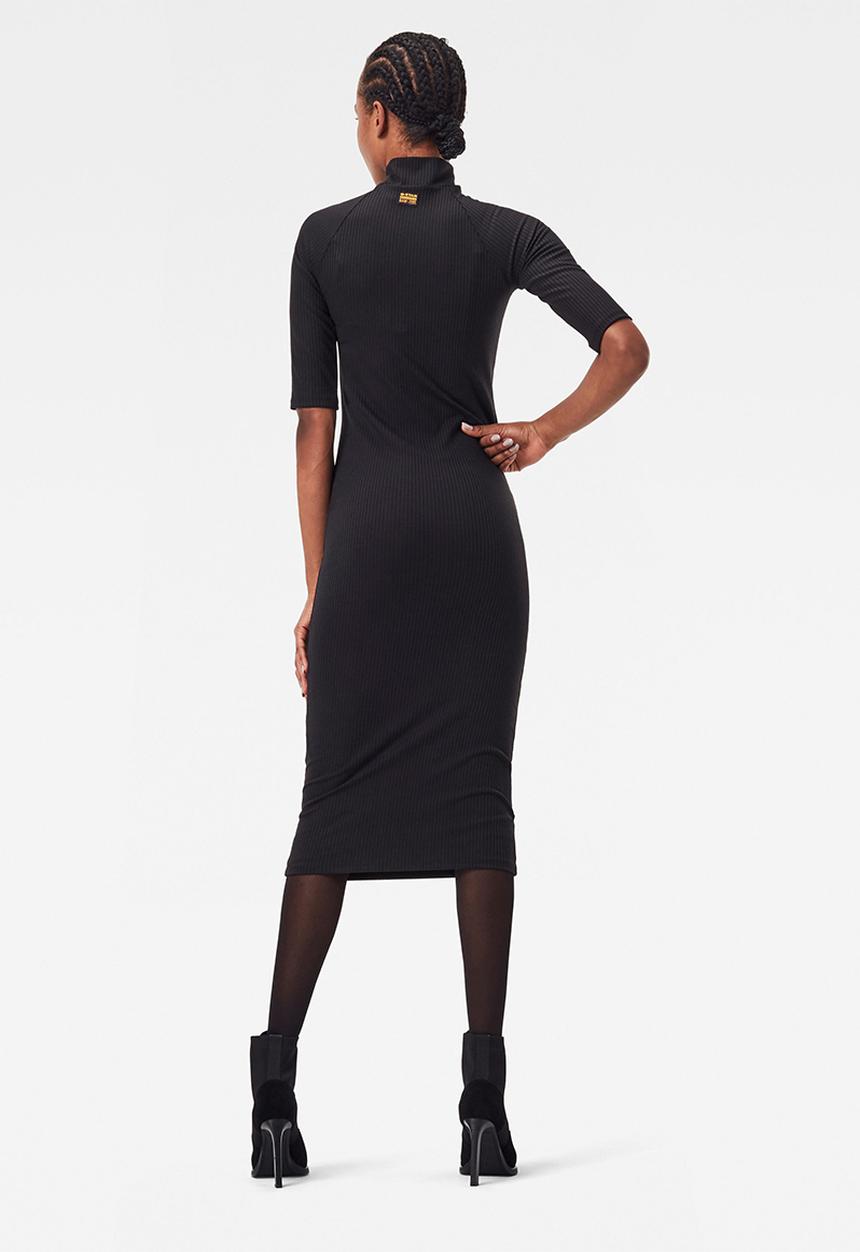 G-STAR - Mock slim dress 1\2 sleeve - black