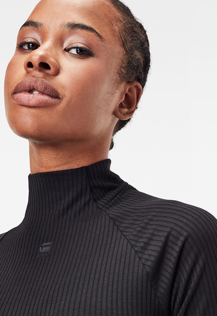 G-STAR - Mock slim dress 1\2 sleeve - black