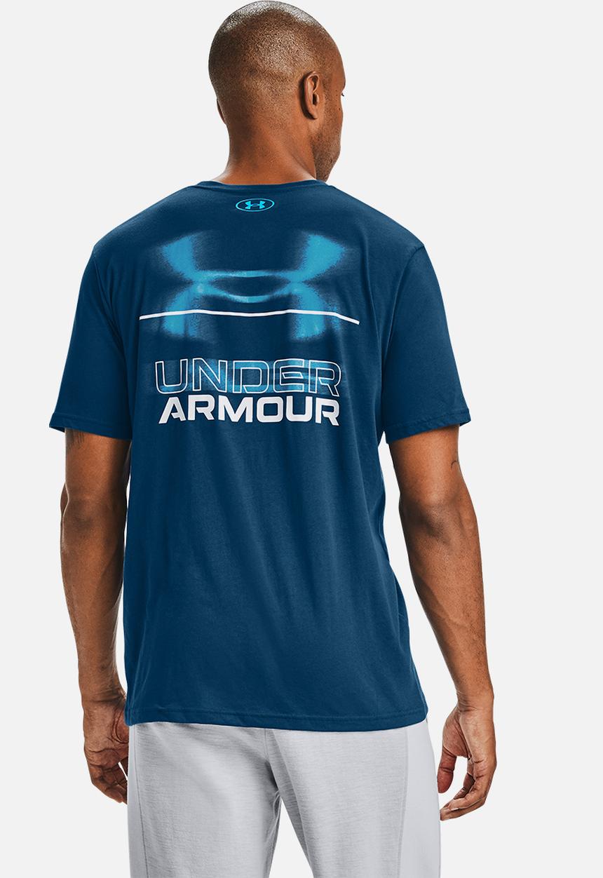 Under Armour - Ua blurry logo wordmark tee - blue