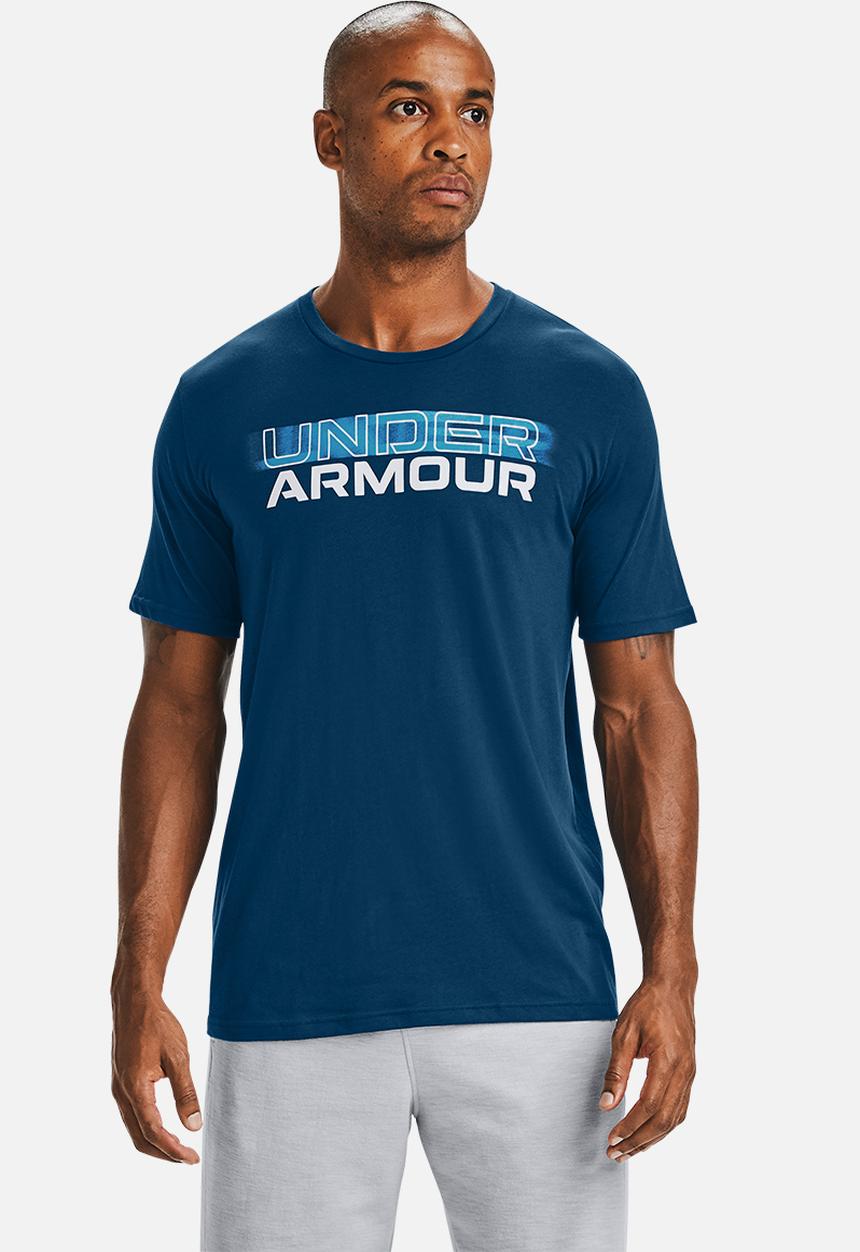 Under Armour - Ua blurry logo wordmark tee - blue