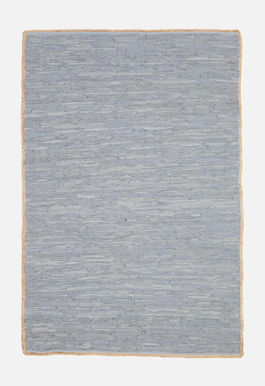 Sixth Floor - Hemp and leather rug - grey