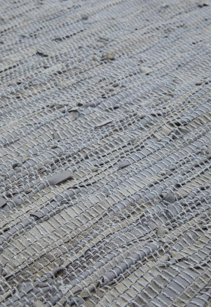 Sixth Floor - Hemp and leather rug - grey