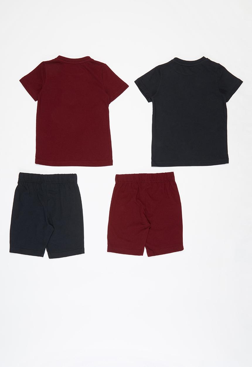 Pop Candy - 2 Pack short tee & shorts pj set - black