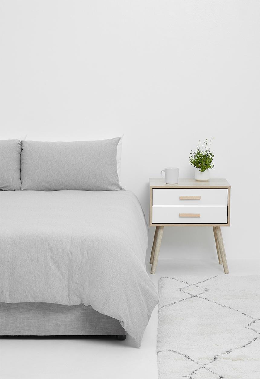 T-shirt Bed Co. - T-shirt cotton duvet cover set - soft grey