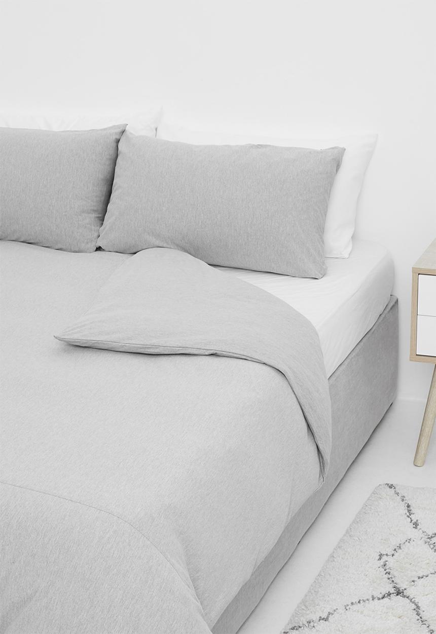 T-shirt Bed Co. - T-shirt cotton duvet cover set - soft grey