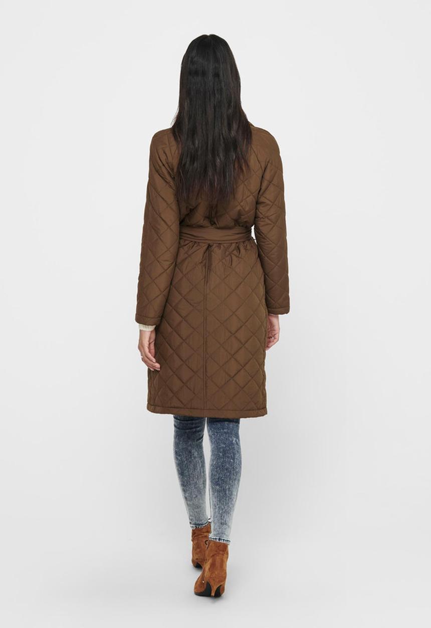Jacqueline de Yong - Tora long quilt trenchcoat - brown 