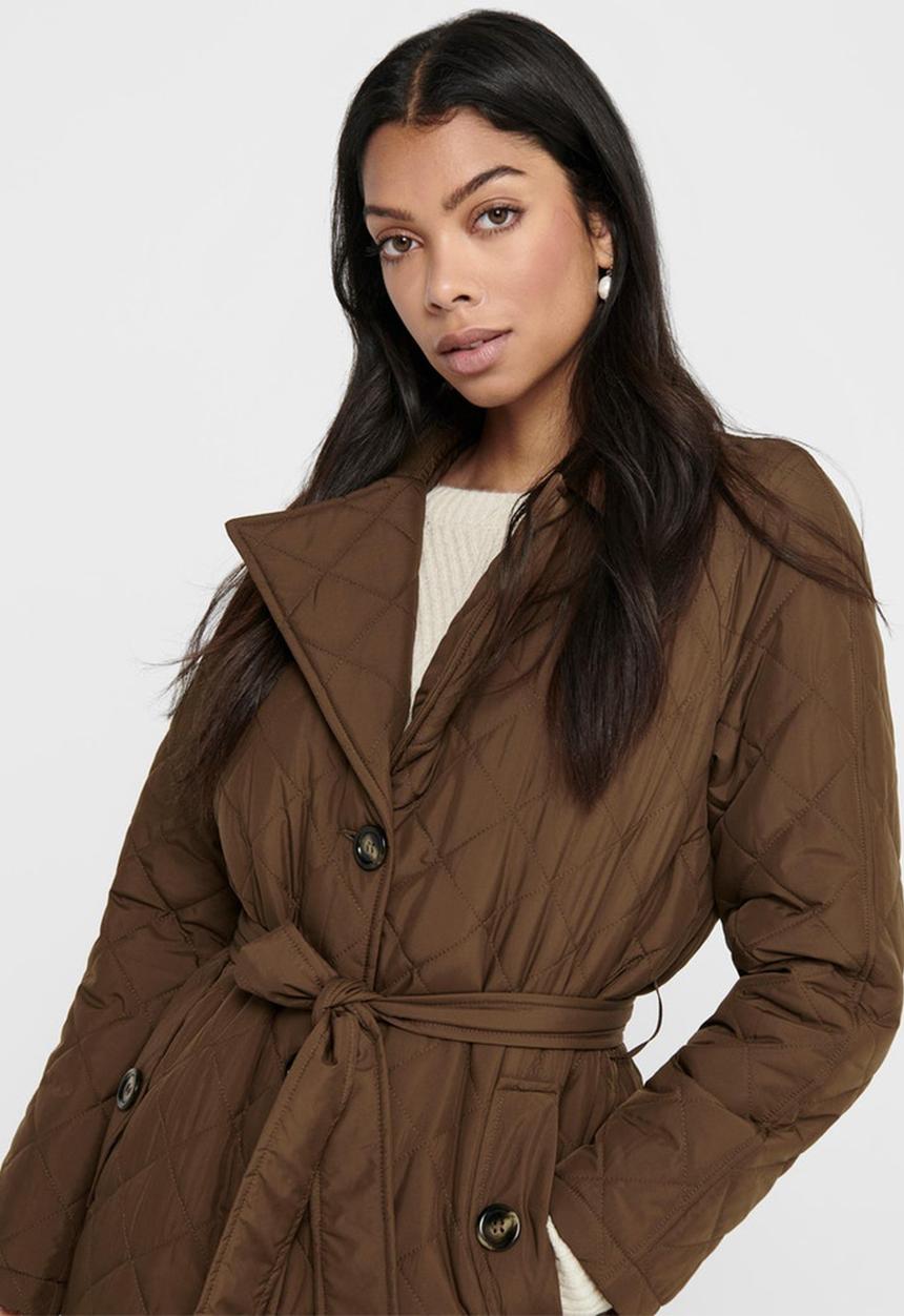 Jacqueline de Yong - Tora long quilt trenchcoat - brown 