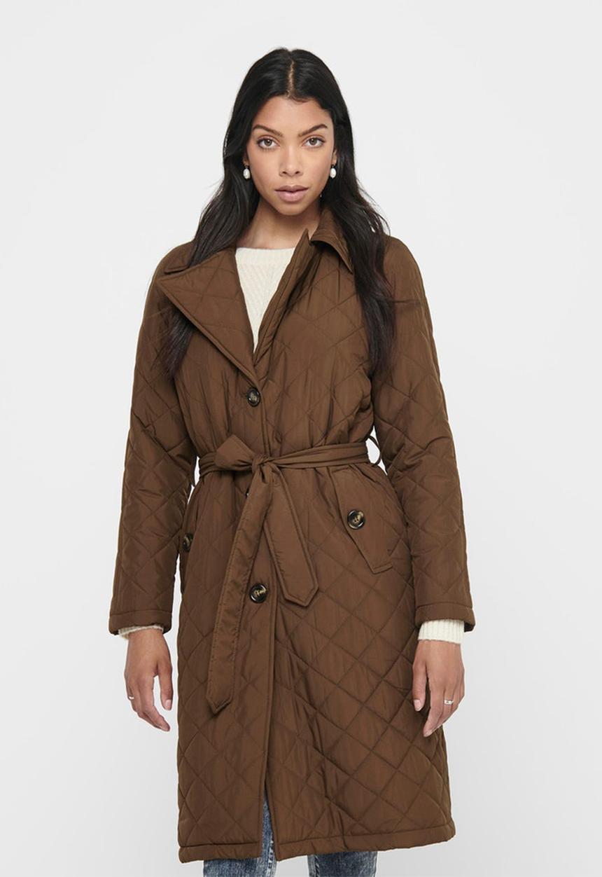 Jacqueline de Yong - Tora long quilt trenchcoat - brown 