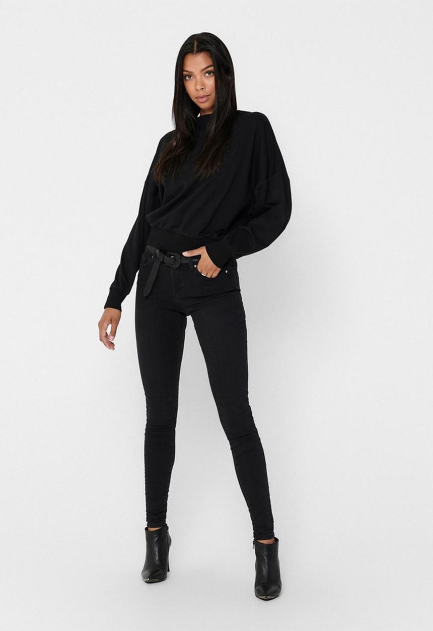 Jacqueline de Yong - Gianna life long sleeve oversized sweat - black