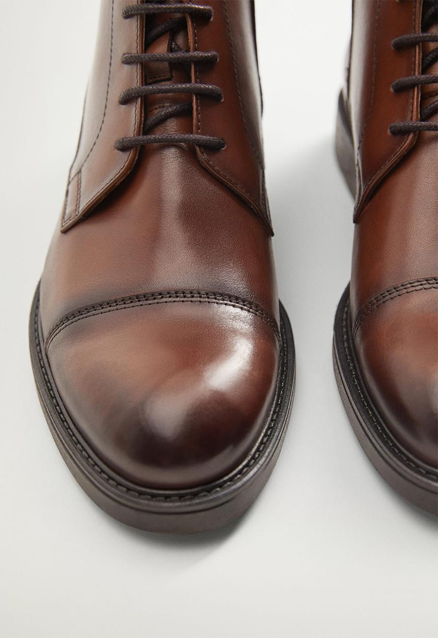 MANGO - Ankle boots puntera - brown