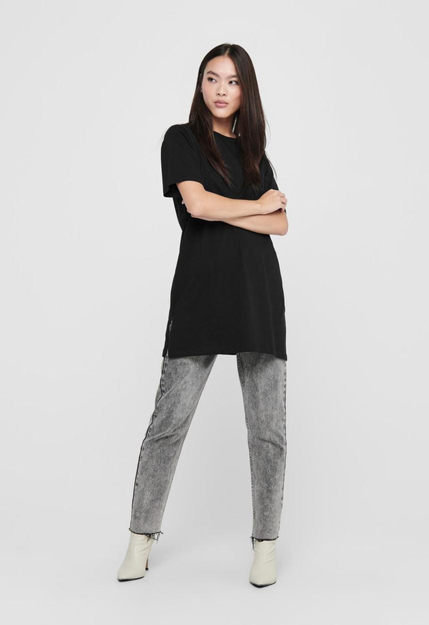 Jacqueline de Yong - Kris life short sleeve oversize top - black