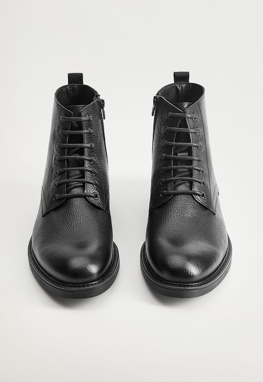 MANGO - Ankle boots bombeado - black