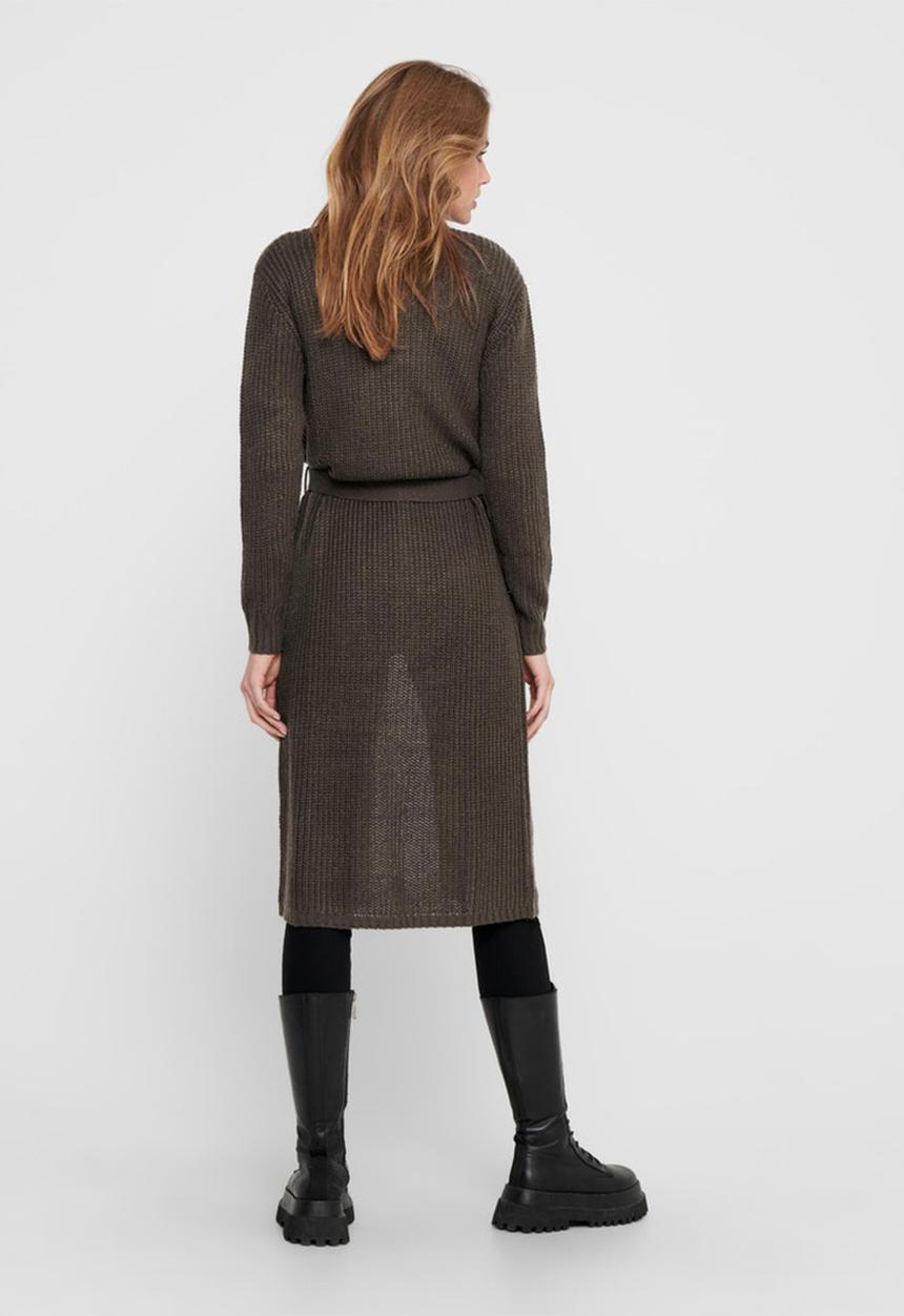 Jacqueline de Yong - Gurli long sleeve belt cardigan knit - brown