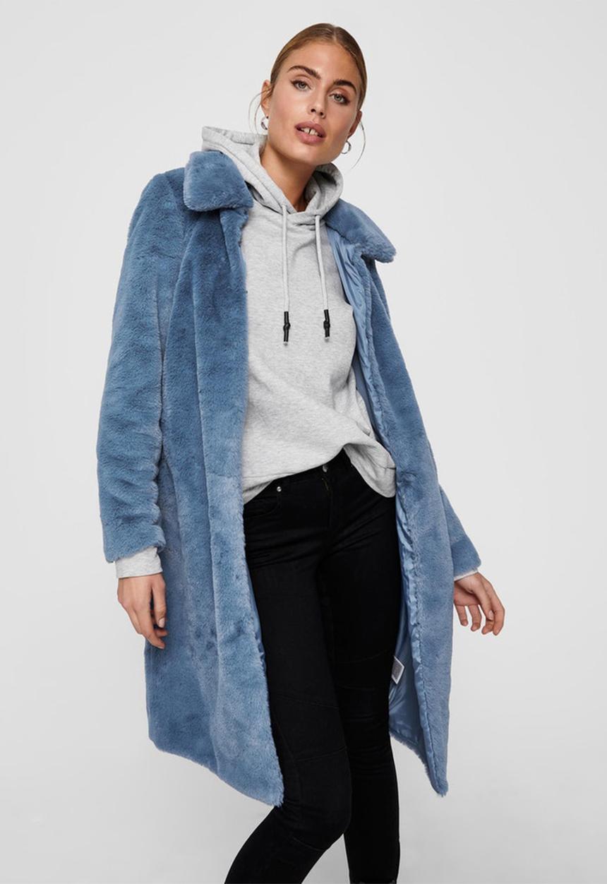 Jacqueline de Yong - Vivienne faux fur long - blue 