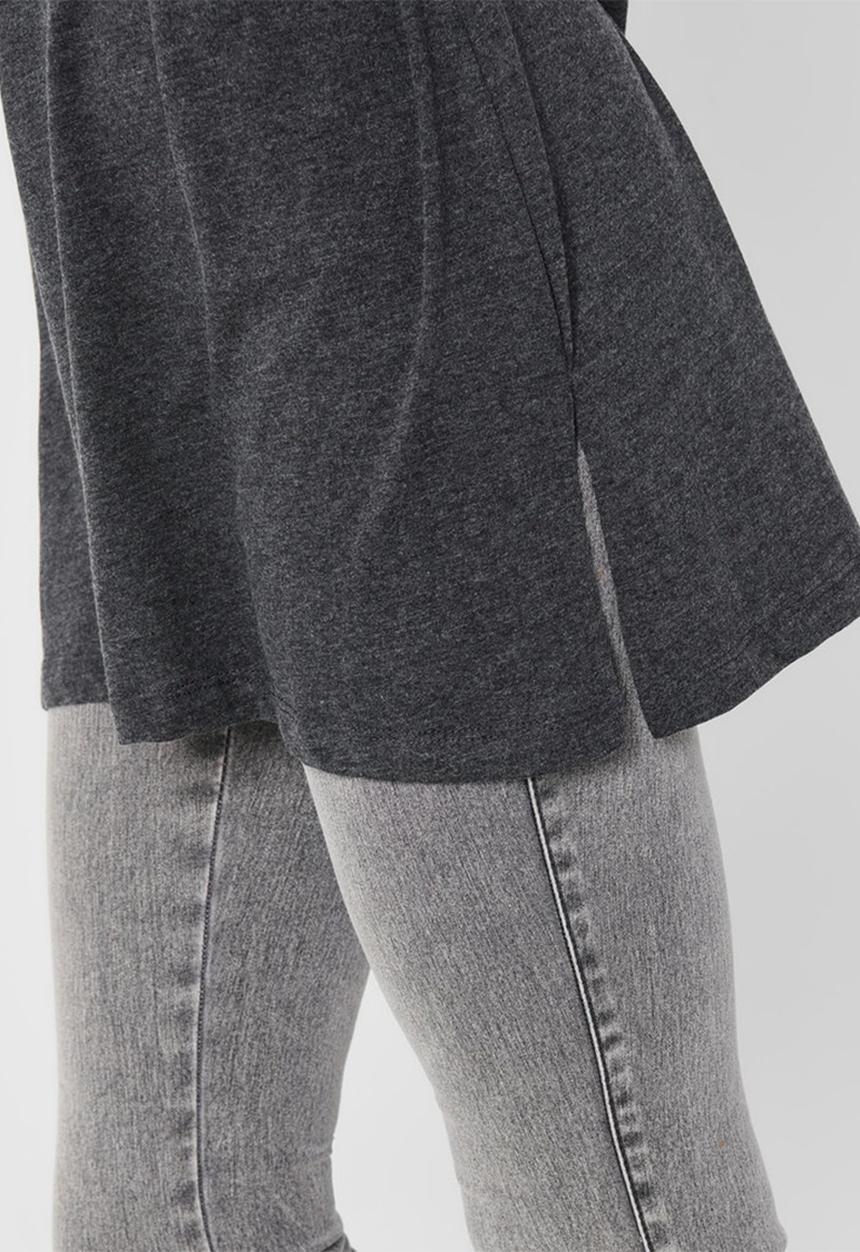 Jacqueline de Yong - Kris life short sleeve oversize top - grey 