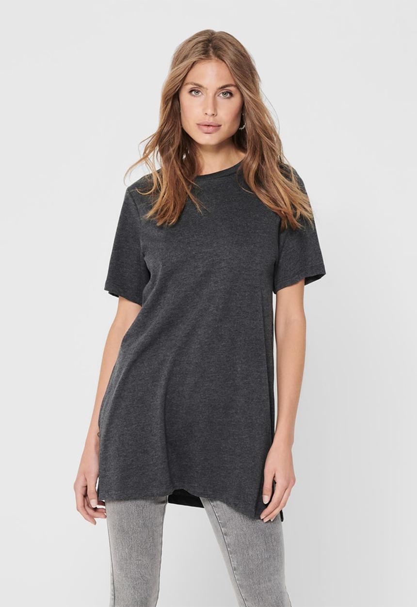 Jacqueline de Yong - Kris life short sleeve oversize top - grey 