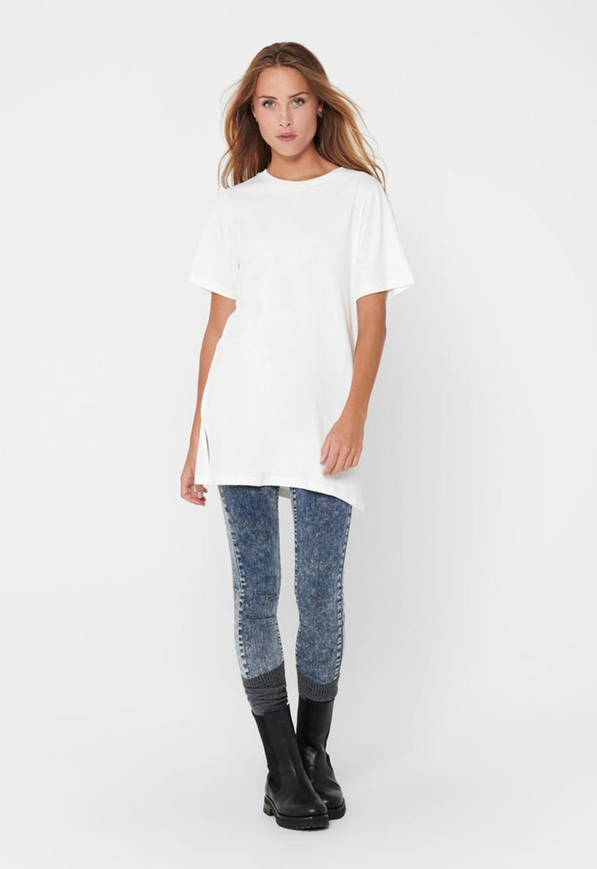 Jacqueline de Yong - Kris life short sleeve oversize top - white