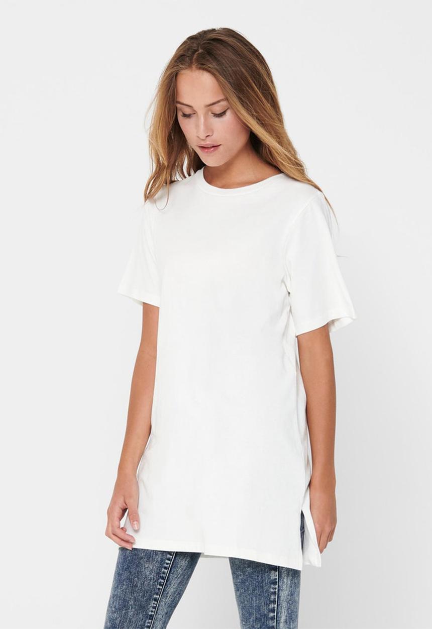 Jacqueline de Yong - Kris life short sleeve oversize top - white