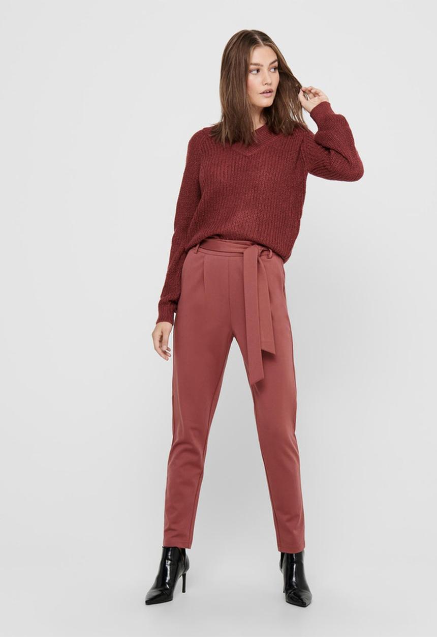 Jacqueline de Yong - Nolia megan long sleeve off-shoulder pullover - leather brown