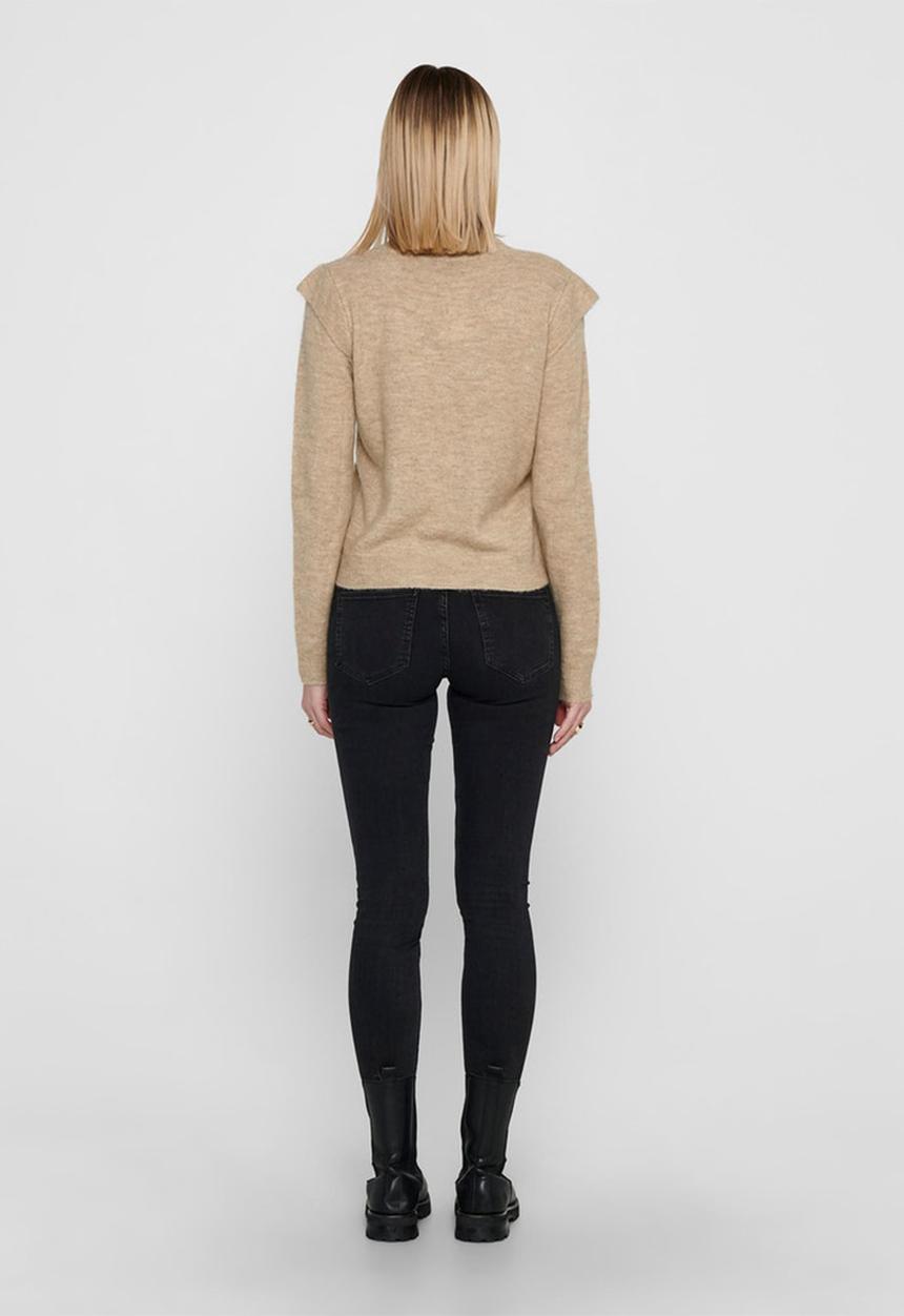 Jacqueline de Yong - Rachel long sleeve pullover knit - oatmeal