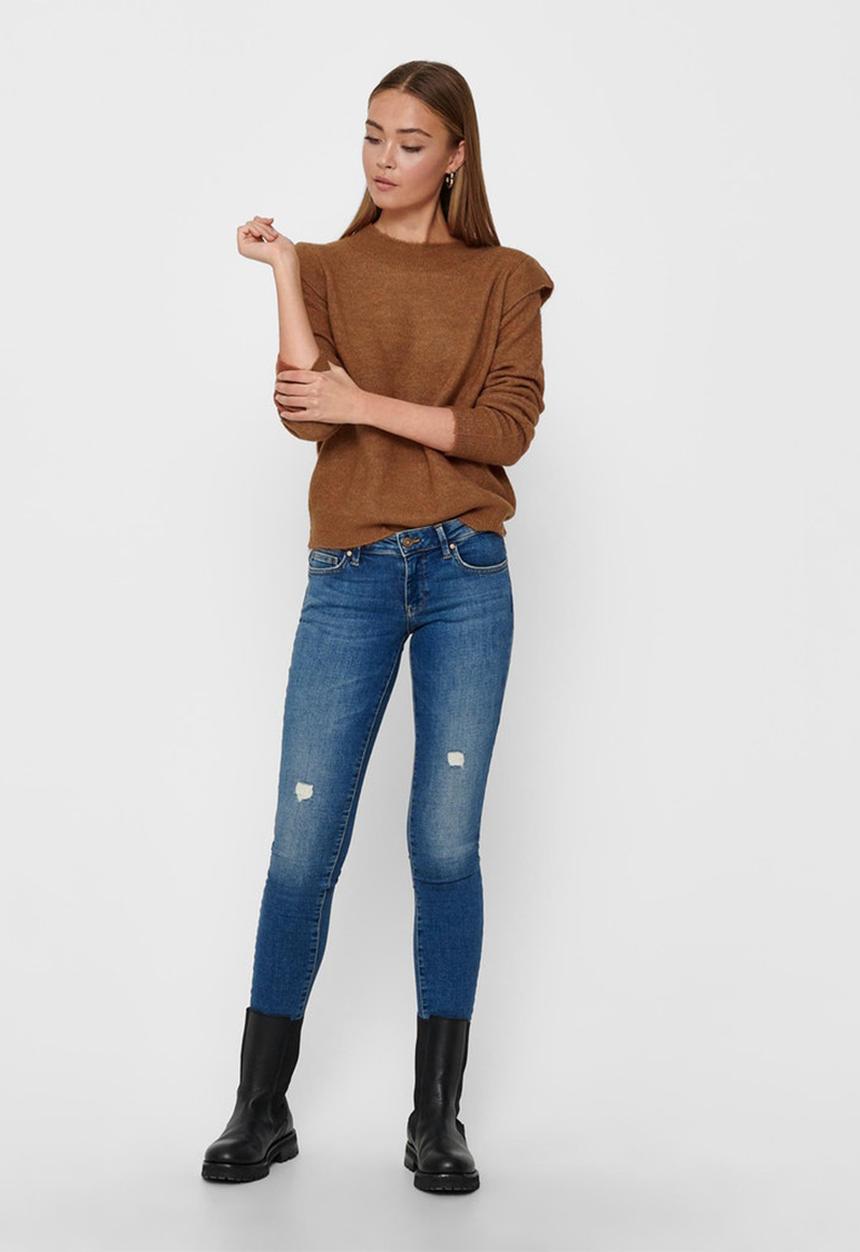 Jacqueline de Yong - Rachel long sleeve pullover knit - brown