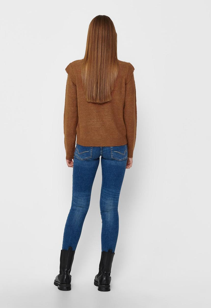 Jacqueline de Yong - Rachel long sleeve pullover knit - brown