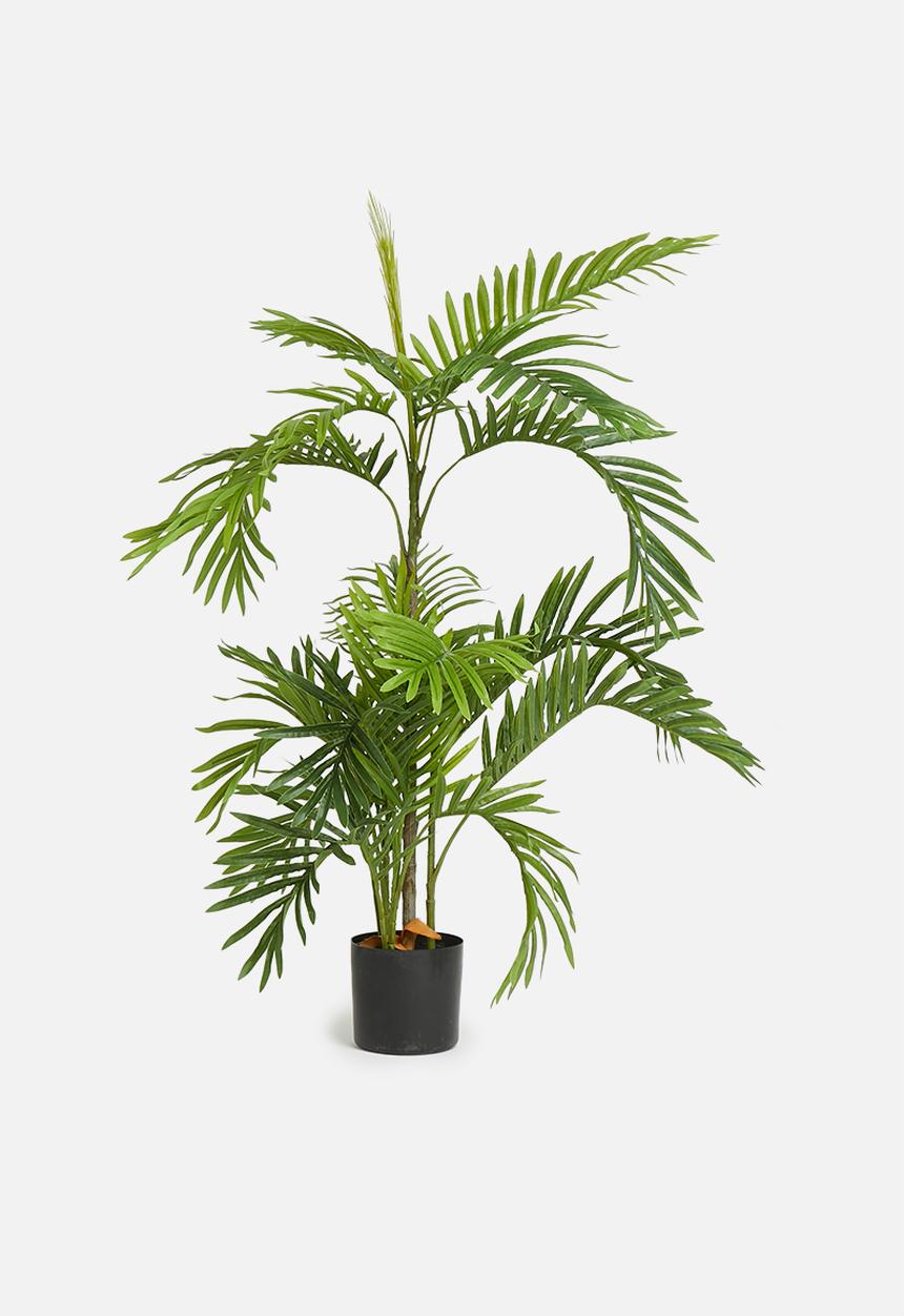 Silk By Design - Areca palm tree in pot - green 