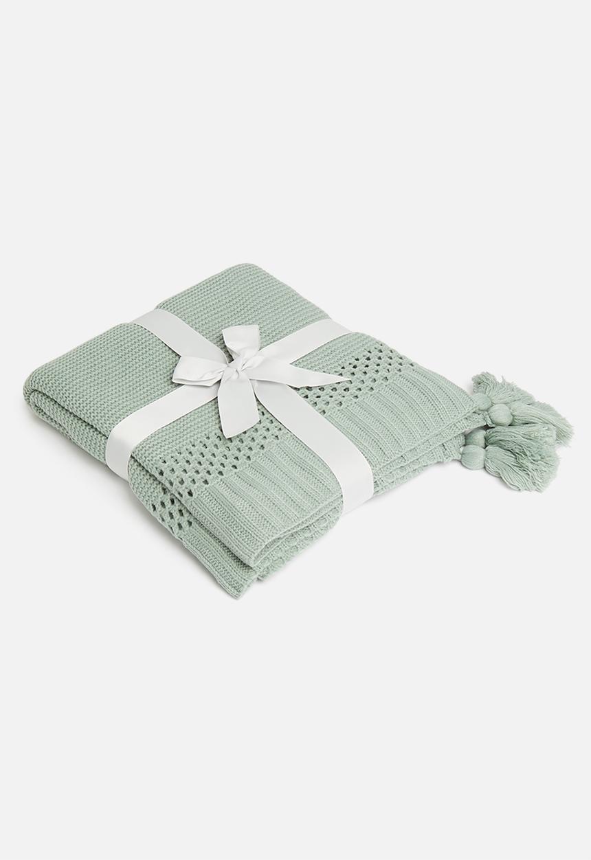 Sixth Floor - Anna knit throw - duck egg blue