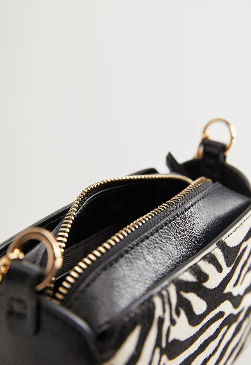MANGO - Bag orelas - white & Balck 