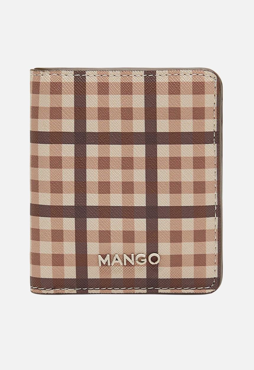 MANGO - Cuadros purse - brown