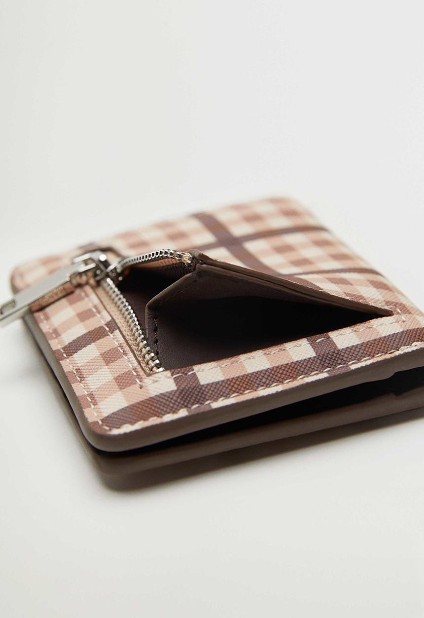 MANGO - Cuadros purse - brown