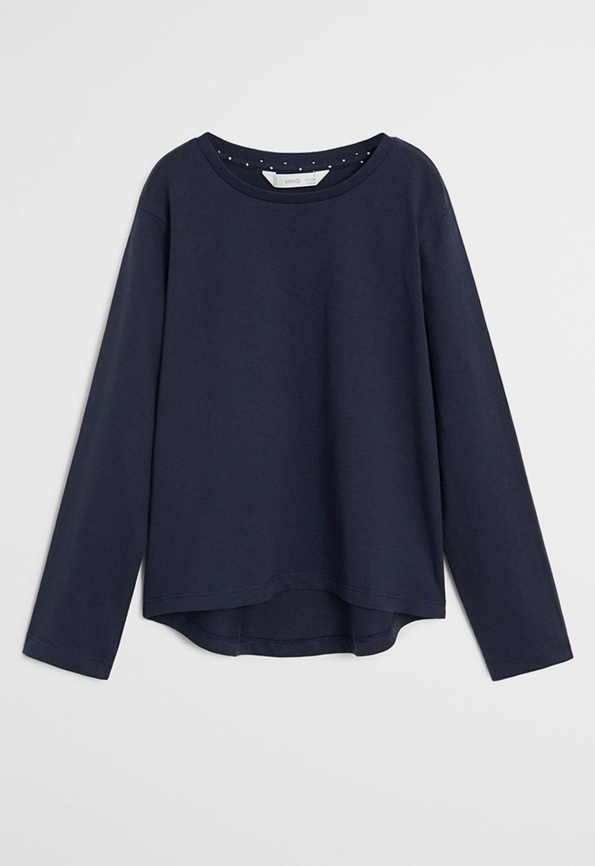 MANGO - Basica plain tee - navy