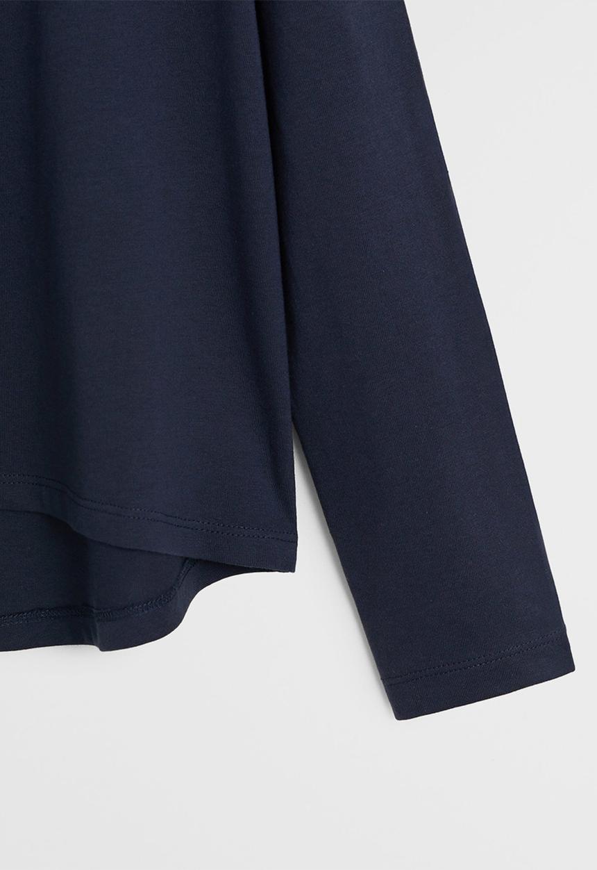 MANGO - Basica plain tee - navy