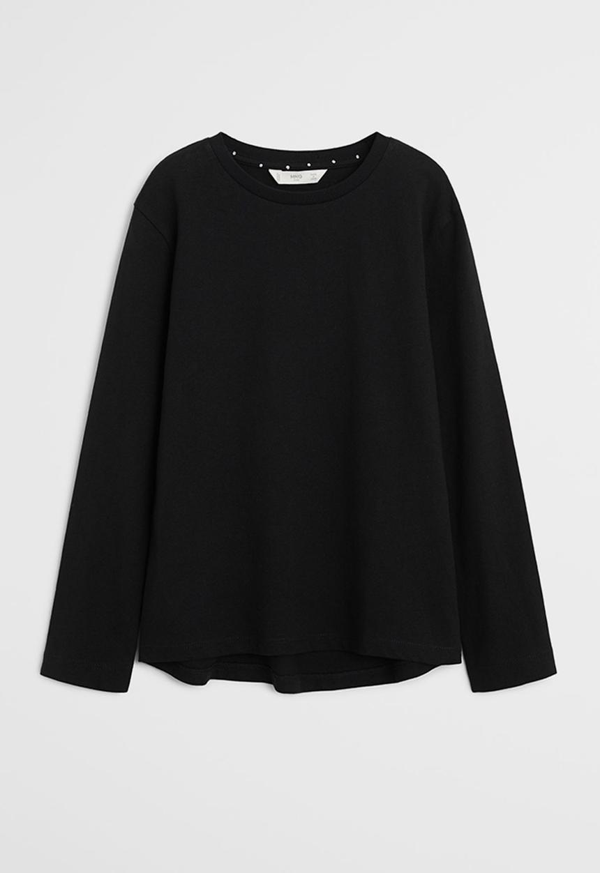 MANGO - Basica plain tee - black
